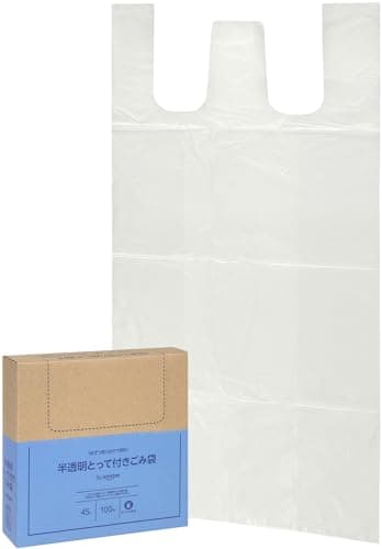 by Amazon ごみ袋 半透明 とって付き シャカシャカタイプ 45L 100枚