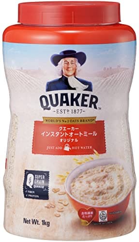 QUAKER ( クエーカー ) ［公式］インスタント オートミール 1kg 粒薄め ホットミルク 熱湯 電子レンジ 食物繊維 オーツ麦