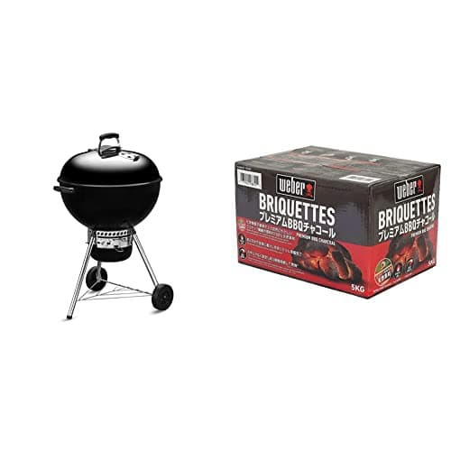Weber(ウェーバー) バーベキュー コンロ 直径57cm オリジナルケトルプレミアム10-12人用+ バーベキュー コンロ 安心,安全BBQ チャコールブリケット(炭)5㎏ Box入り 人,環境,食材に優しい100%自然素材 【日本正規品】 18486【セット買い】