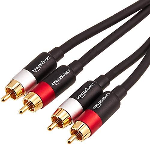 Amazonベーシック RCAオーディオケーブル 1.2m(2 RCAオス - 2 RCAオス)スピーカー用 ブラック