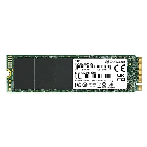 トランセンドジャパン トランセンド 1TB PCIe SSD M.2(2280) NVMe PCIe Gen3×4 TS1TMTE110Q-E【Amazon.co.jp限定】