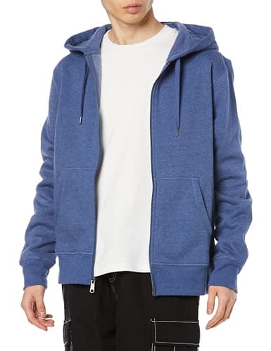 [Amazon Essentials] パーカー ジップアップ 裏起毛 メンズ ヘザーブルー XL