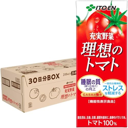 【Amazon.co.jp限定】 伊藤園 充実野菜 理想のトマト 30日分BOX (紙パック) 200ml×30本 [機能性表示食品]