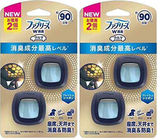 ファブリーズ 【まとめ買い】 消臭芳香剤 車用 イージークリップ 消臭成分最高レベル フレッシュシャボン 2.2mL ×4個