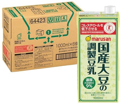 マルサン 国産大豆の調製豆乳 1L×6本[トクホ]