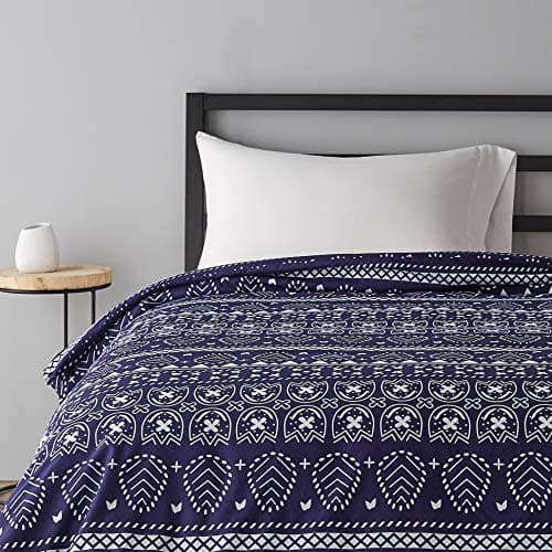 Amazonベーシック 掛け布団カバー 柄入り ネイビーペイズリーシングル L 210 X W 150 cm